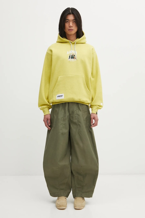 Dukserica AAPE Aaper Hoodie zelena AAPSWMC370XBP