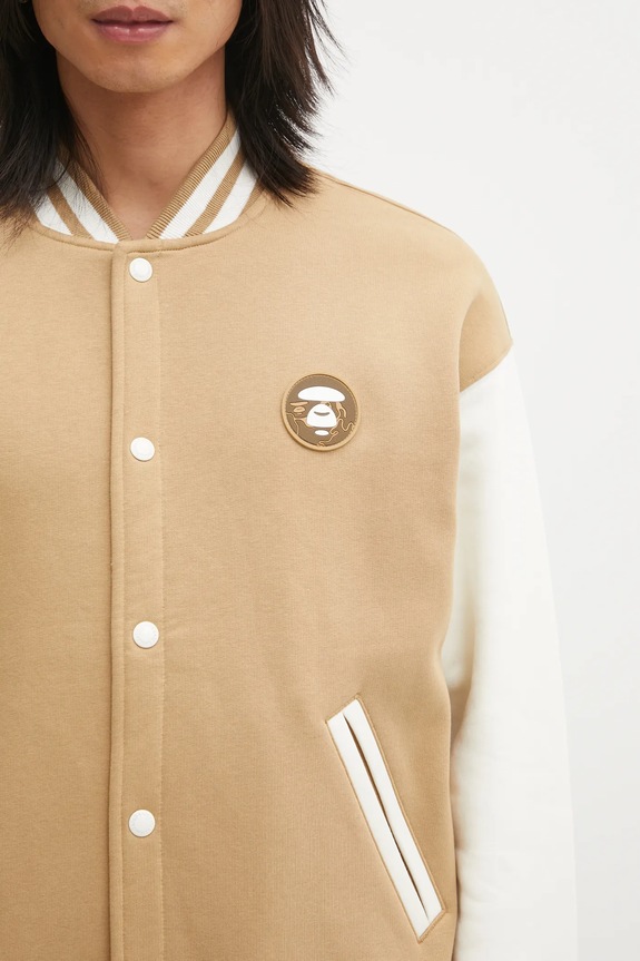 Mikina AAPE Now Zip Up béžová AAPSWMC360XXP