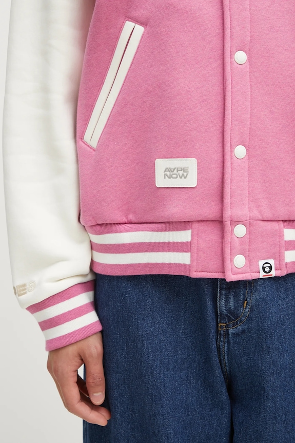 AAPE bluza Now Zip Up różowy AAPSWMC360XAP