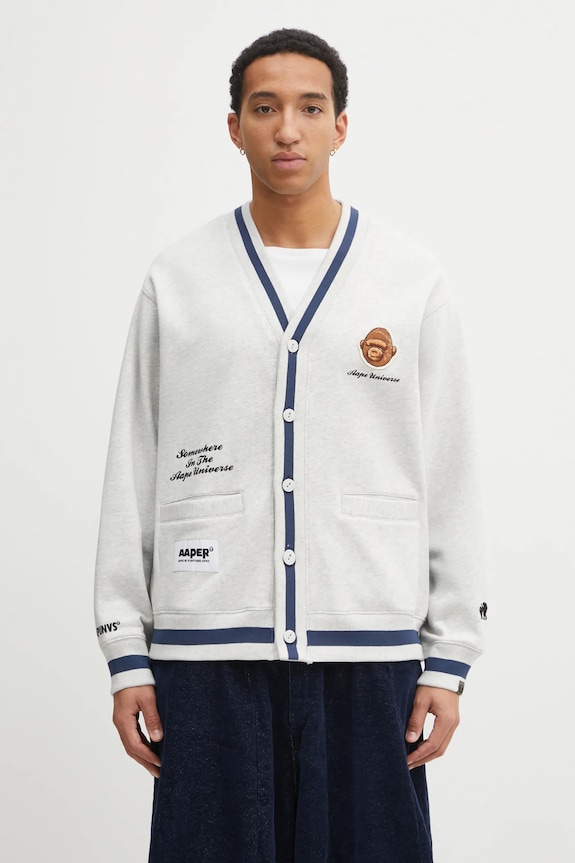 Кофта AAPE Aaper Zip Up надрук сірий AAPSWMC374XAP