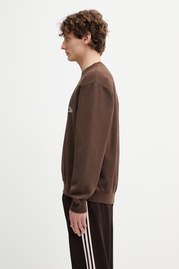 Sporty & Rich H&W Crest bluza oversize bawełniana męska ST07165241BR03 brązowy AW25