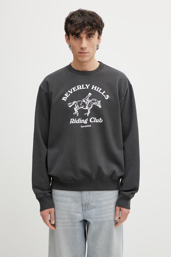 Sporty & Rich BH Riding Club Men's cotton sweatshirt gray ST07164255BA02