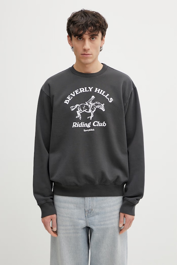Sporty & Rich BH Riding Club кофта из хлопка для мужчин серый ST07164255BA02