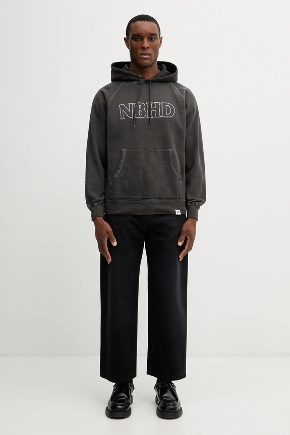 Хлопковая кофта NEIGHBORHOOD PIGMENT DYED SWEAT 252FPNH.CSM05 серый