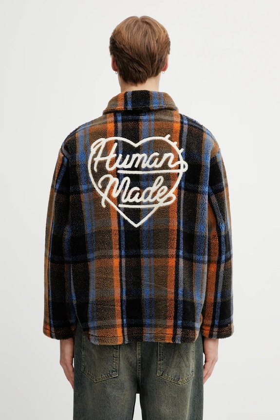 Кофта с примесью шерсти Human Made KNITTED FLEECE флис коричневый HM30CS015