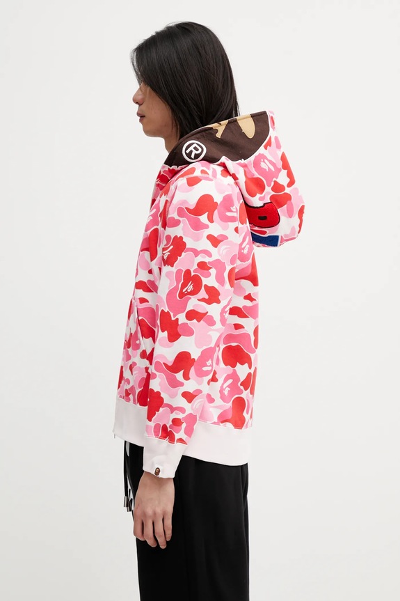 A Bathing Ape bluza bawełniana ABC Camo 2nd 001ZPL801006M różowy AW25
