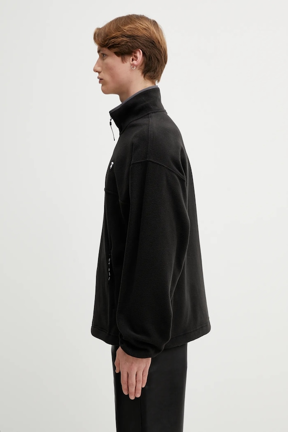 Dukserica od flisa AAPE AAPSWMC363XXP crna AW25