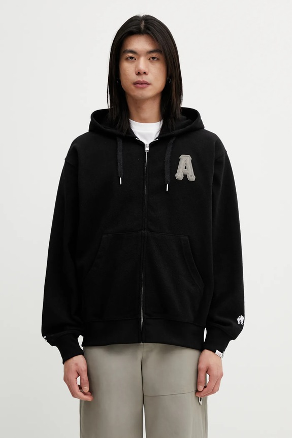 AAPE bluză cu gluga negru AAPSWMC378XXP