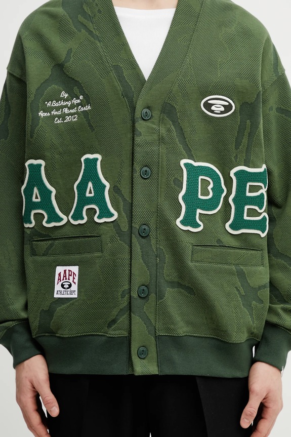 Хлопковая кофта AAPE зелёный AAPSWMC393XBP
