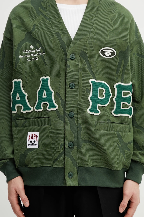 Хлопковая кофта AAPE зелёный AAPSWMC393XBP