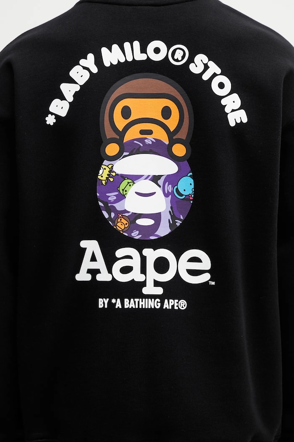 Dukserica AAPE crna AAPSWM9795XXP