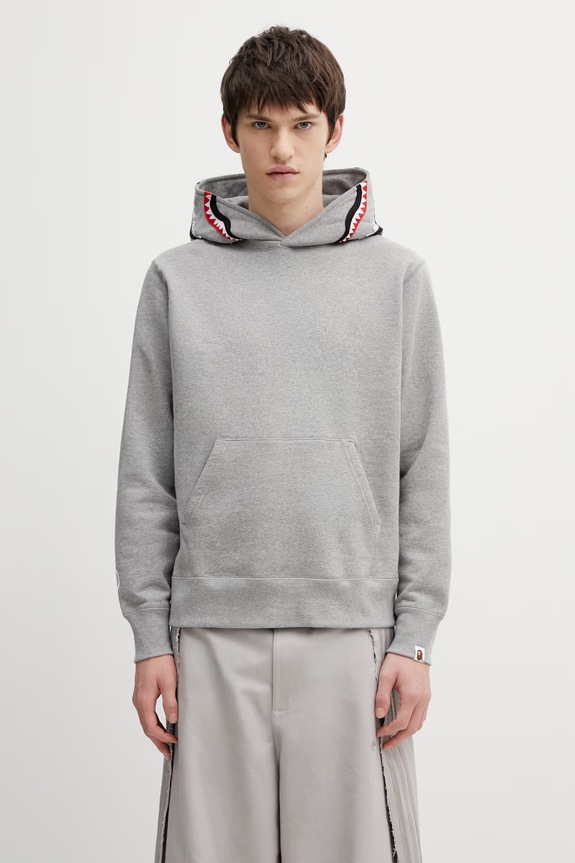 A Bathing Ape bluza bawełniana Shark bawełna szary 001PPL801301M