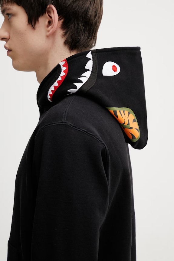 A Bathing Ape bluza bawełniana Shark czarny 001PPL801301M