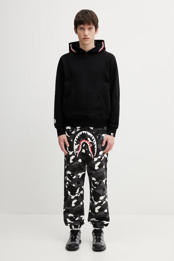 A Bathing Ape bluza bawełniana Shark 001PPL801301M czarny