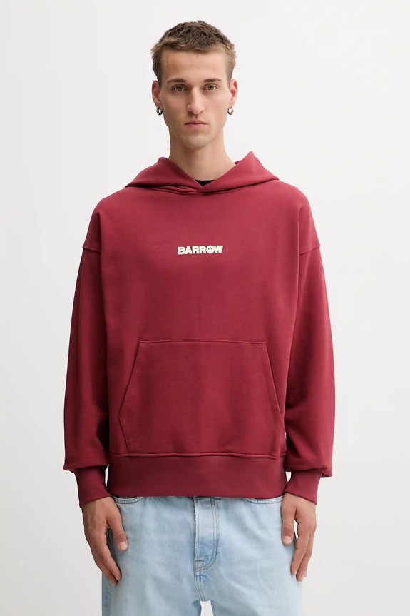 Ρούχα Βαμβακερή μπλούζα Barrow F5BWUAHS047 μπορντό