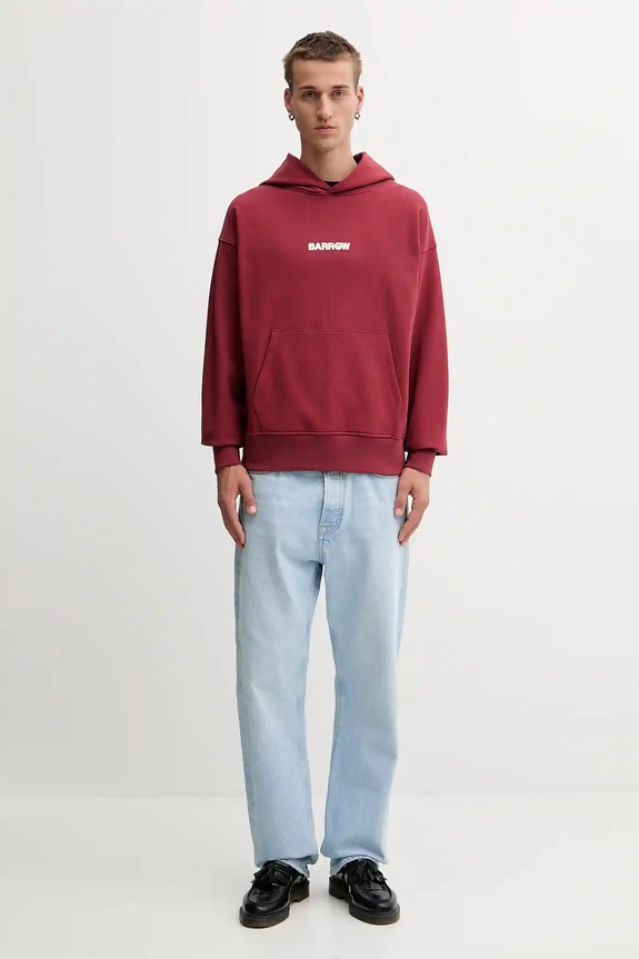 Βαμβακερή μπλούζα Barrow μπορντό F5BWUAHS047