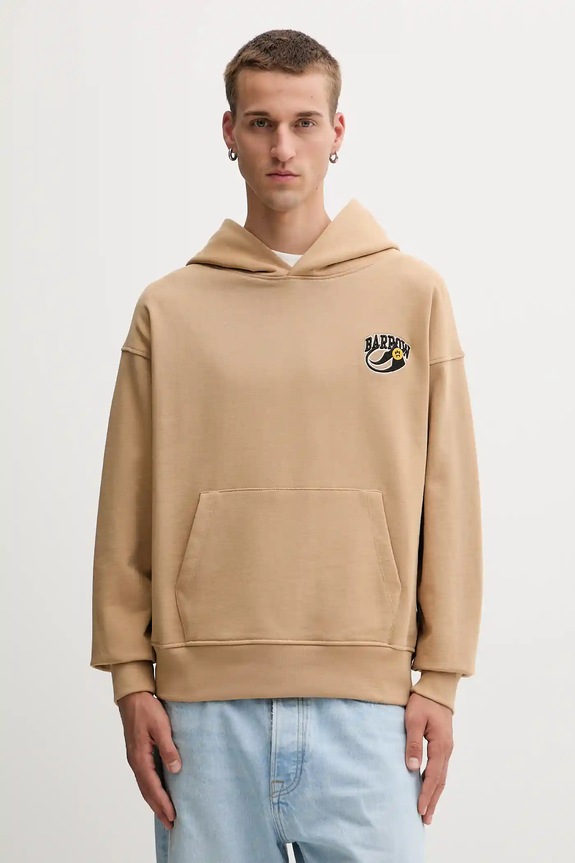 Βαμβακερή μπλούζα Barrow F5BWUAHS051 μπεζ AW25