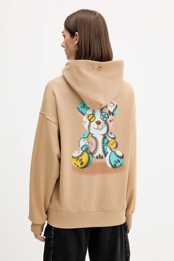 Ρούχα Βαμβακερή μπλούζα Barrow F5BWUAHS051 μπεζ