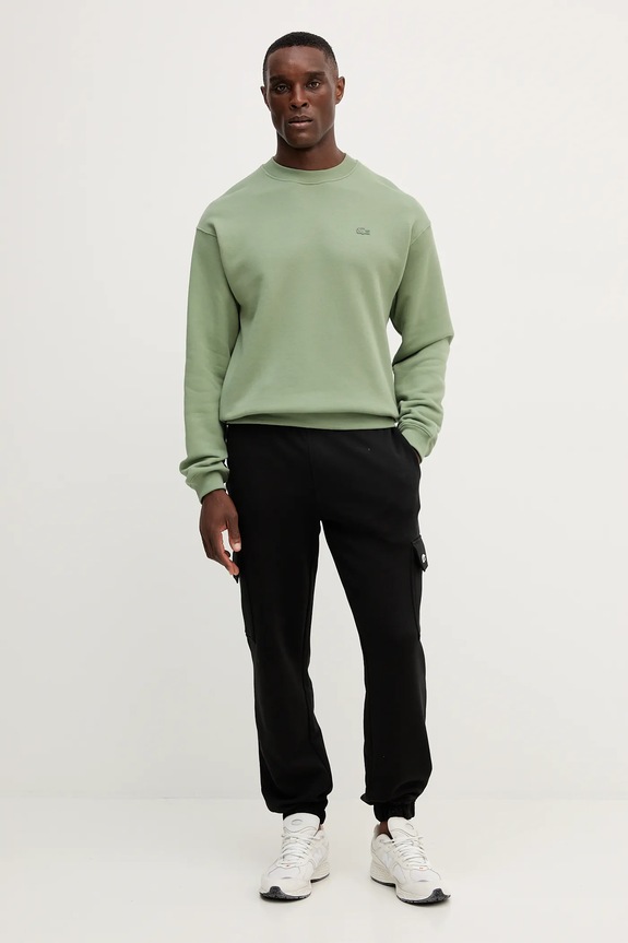 Памучен суичър Lacoste зелен SH7745