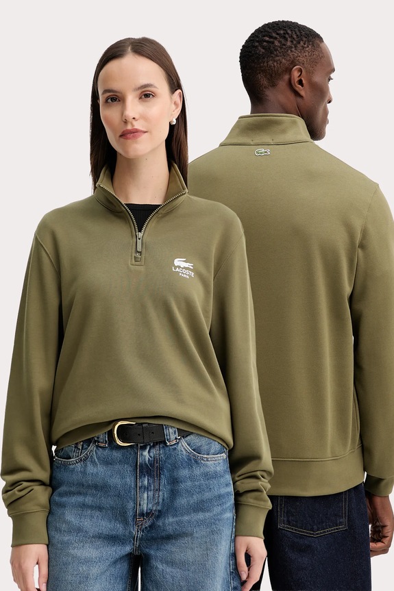 Pamučna dukserica Lacoste SH2735 zelena