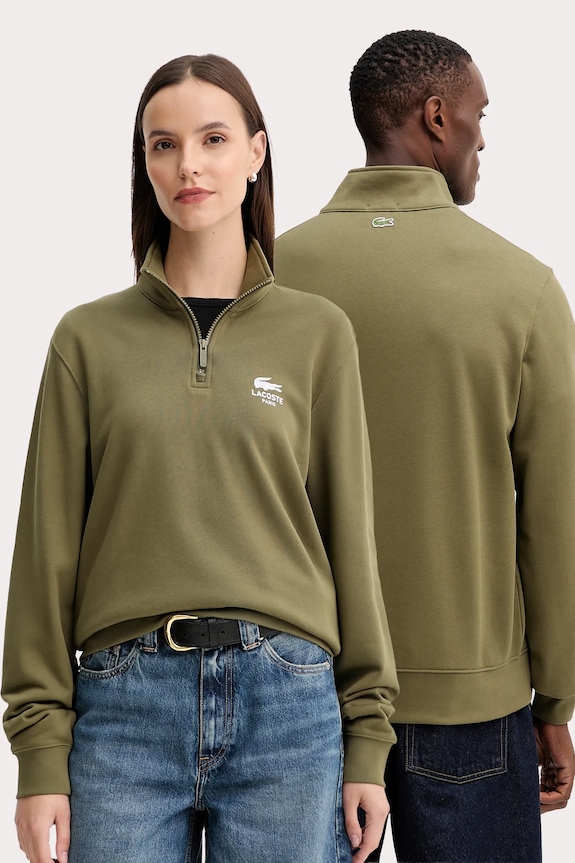 Pamučna dukserica Lacoste SH2735 zelena