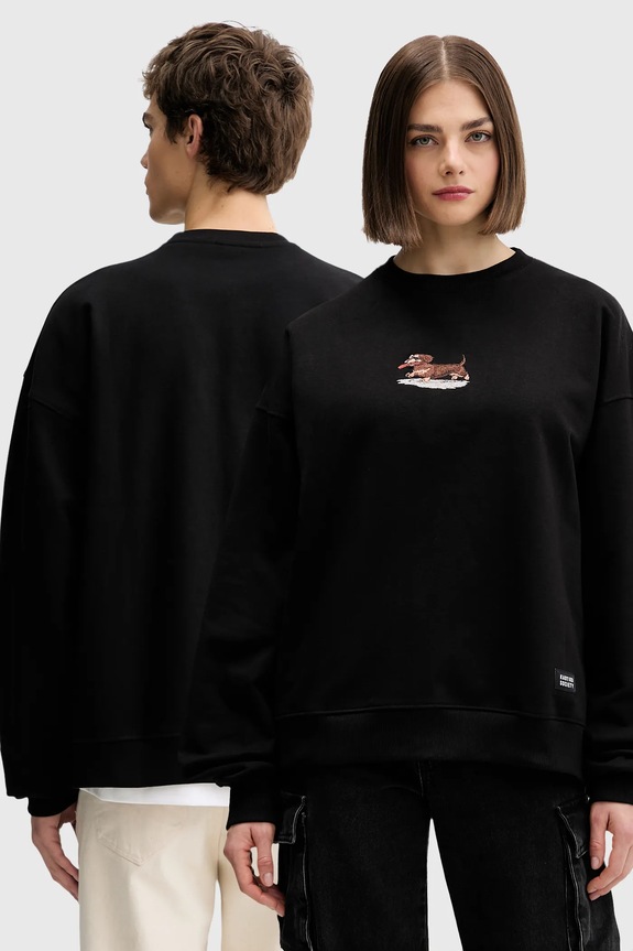 Pamučna dukserica Kaotiko natpis crna AR051.01.G002