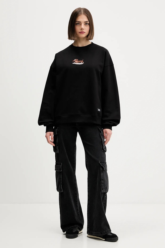 Pamučna dukserica Kaotiko AR051.01.G002 crna AW25