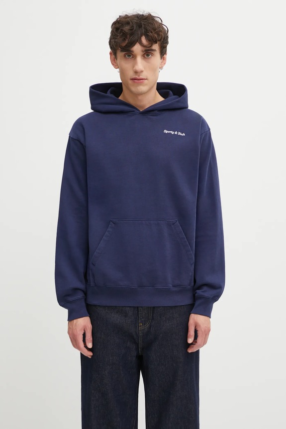Бавовняна кофта Sporty & Rich Eden Crest Embroidered бавовна темно-синій ST06760666BL106
