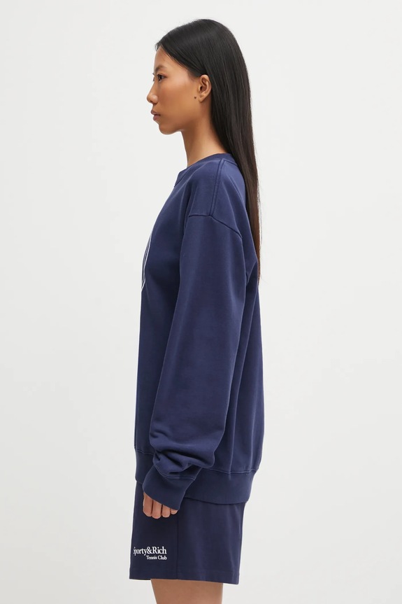 Sporty & Rich felpa in cotone Eden Crest Embroidered blu navy ST07160621BL106