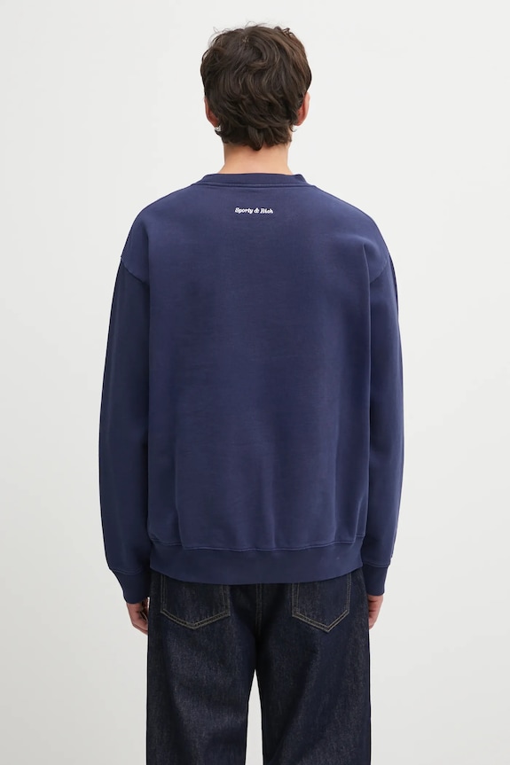 Sporty & Rich felpa in cotone Eden Crest Embroidered ST07160621BL106 blu navy