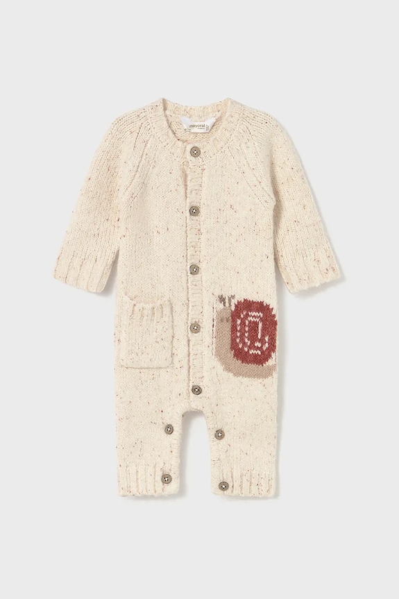 Φόρμες με φουφούλα μωρού Mayoral Newborn 2614.1J.Newborn.9BYA μπεζ AW25