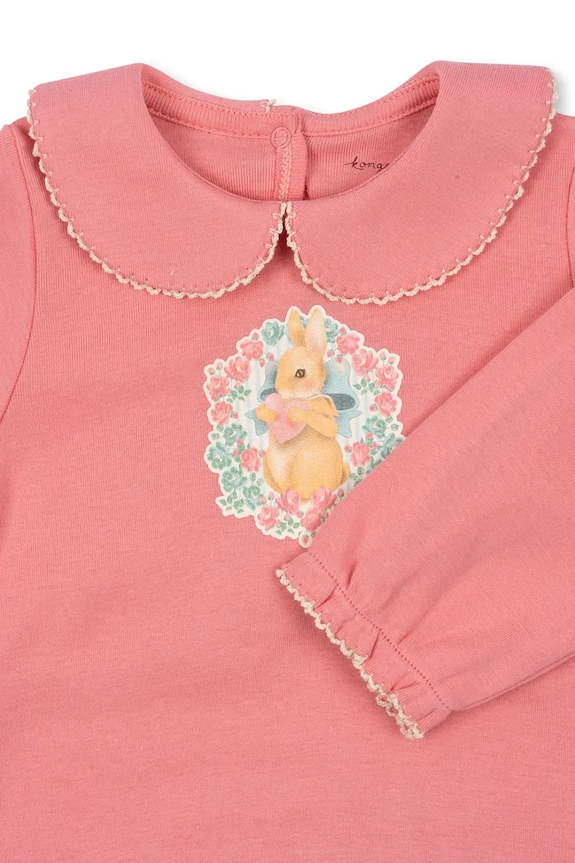 Fete Konges Sløjd salopete pentru bebeluși și o mascotă COTY PICOT GIFT SET GOTS KS103766.9BYA roz