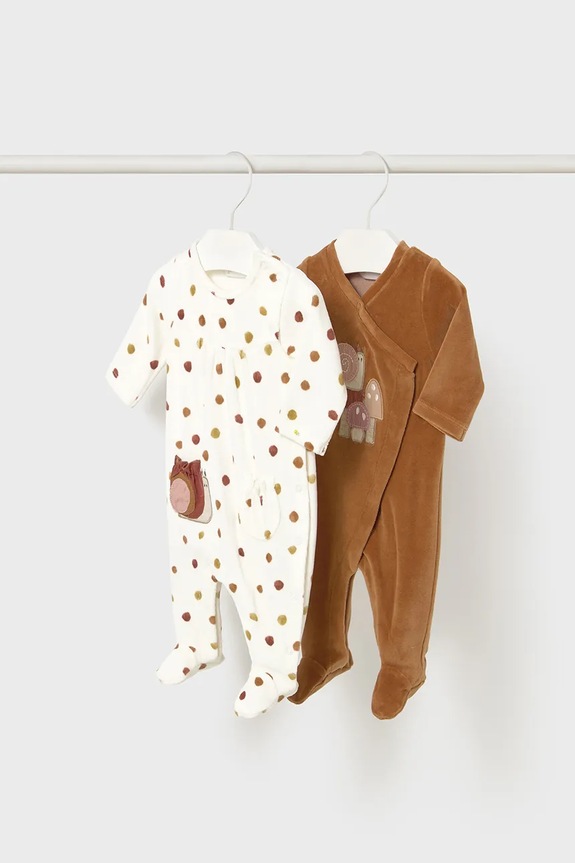Mayoral Newborn śpioszki niemowlęce 2-pack Produkt niemowlęcy brązowy 2706.2H.Newborn.9BYA