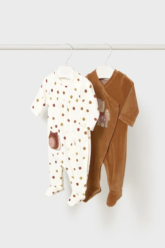 Mayoral Newborn śpioszki niemowlęce 2-pack Produkt niemowlęcy brązowy 2706.2H.Newborn.9BYA