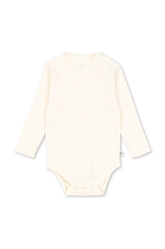Konges Sløjd body din bumbac pentru bebelusi MINNIE BODY GOTS Produs pentru bebe bej KS104373.9BYA