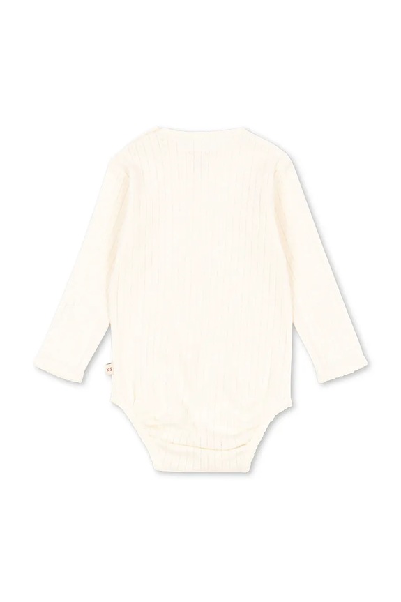 Konges Sløjd body din bumbac pentru bebelusi MINNIE BODY GOTS KS104373.9BYA bej AW25