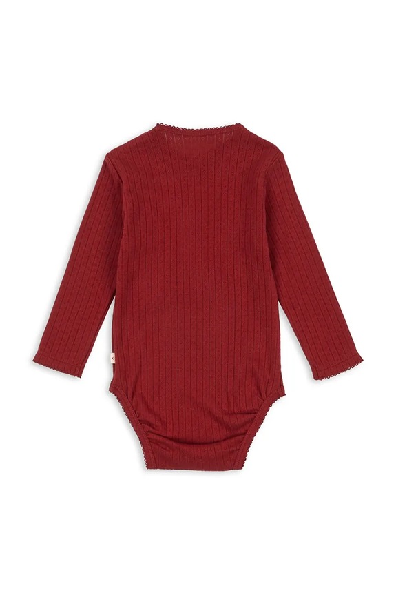 Konges Sløjd body din bumbac pentru bebelusi MINNIE BODY GOTS KS104373.9BYA rosu AW25