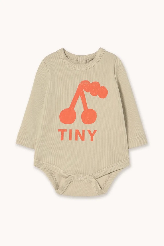 Bodi za bebe Tinycottons CHERRY GRAPHIC RIB BODY Proizvod za bebe bež AW25.330
