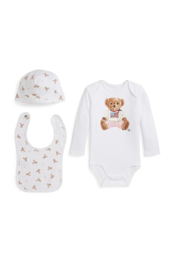 Bavlnené body pre bábätká Polo Ralph Lauren biela 310981226001