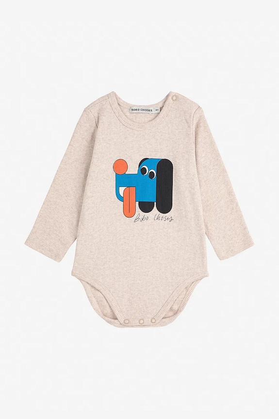 Body pre bábätká Bobo Choses Doggy Mate 225AB028 béžová AW25