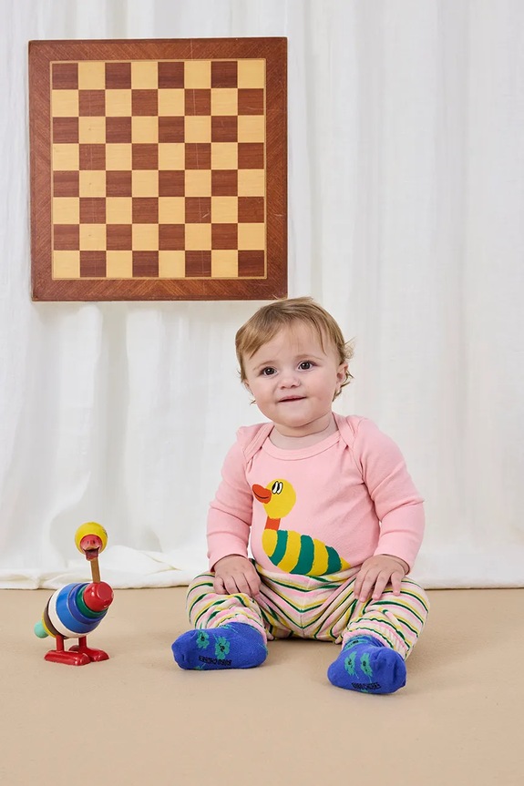 Bobo Choses body niemowlęce Stripped Duck Produkt niemowlęcy różowy 225AB030