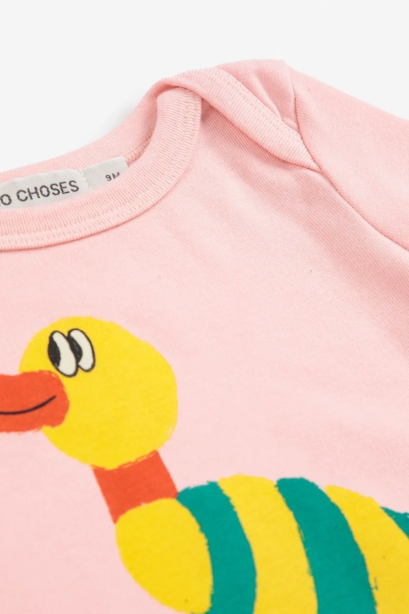 Bobo Choses body niemowlęce Stripped Duck 225AB030 różowy