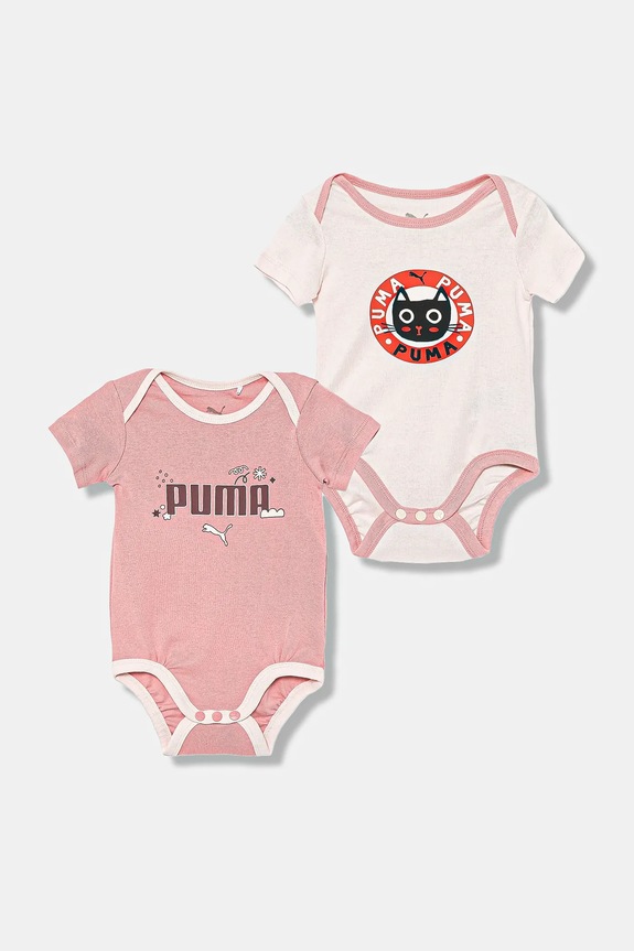 Puma body bawełniane niemowlęce MINICATS Newborn 2-Pack Graphic Bodysuit Set INF 2-pack Produkt niemowlęcy różowy 689736