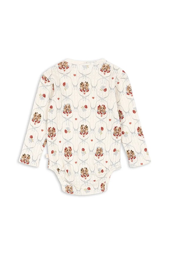 Konges Sløjd body din bumbac pentru bebeluși MINNIE BODY GOTS KS103916.9BYA bej AW25