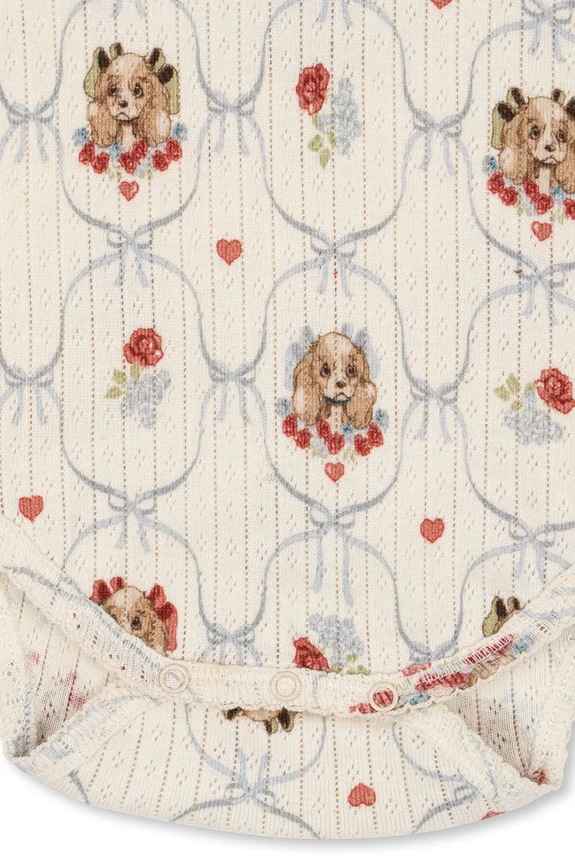 Konges Sløjd body din bumbac pentru bebeluși MINNIE BODY GOTS KS103916.9BYA bej