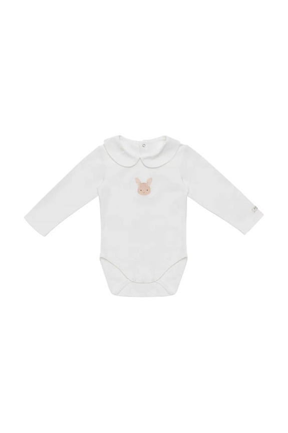 Pamučni bodi za bebe Donsje Davo Bodysuit Fluffy Bunny 3030109 bijela AW25