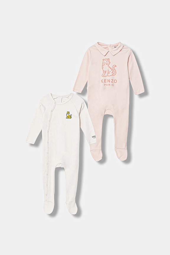 Kenzo Kids pajacyk niemowlęcy bawełniany 2-pack Produkt niemowlęcy różowy K61253