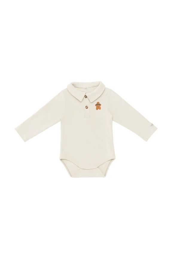 Donsje body din bumbac pentru bebelusi Polau Bodysuit Gingerbread 3042501 bej AW25