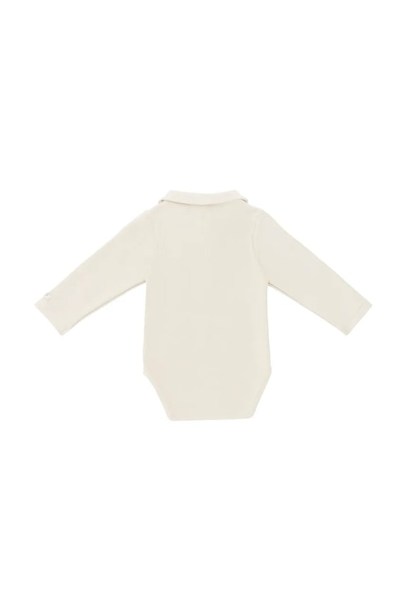 Băieți Donsje body din bumbac pentru bebelusi Polau Bodysuit Gingerbread 3042501 bej