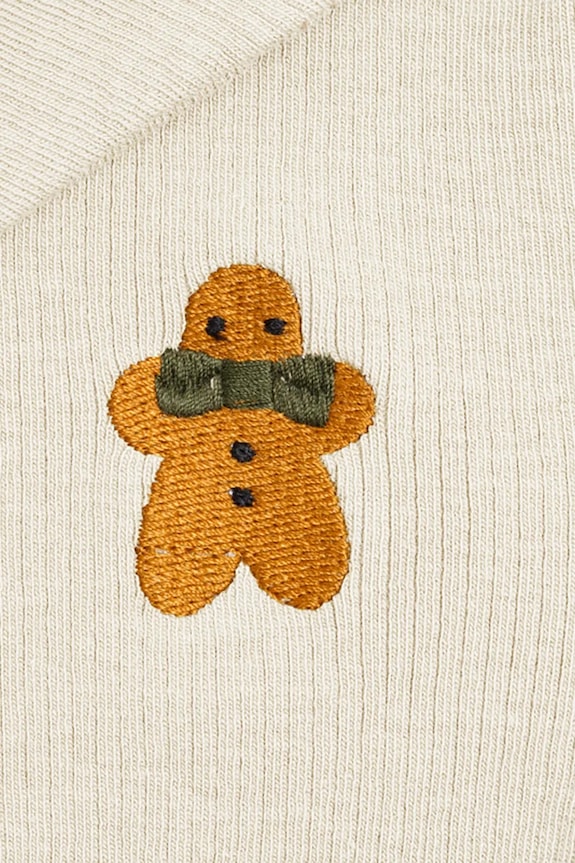 Donsje body din bumbac pentru bebelusi Polau Bodysuit Gingerbread 3042501 bej